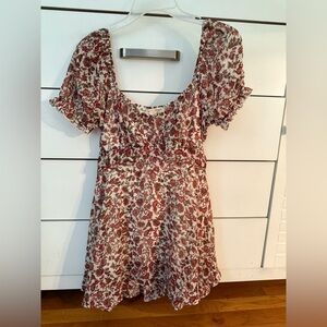 Floral Puff Sleeve Mini Dress